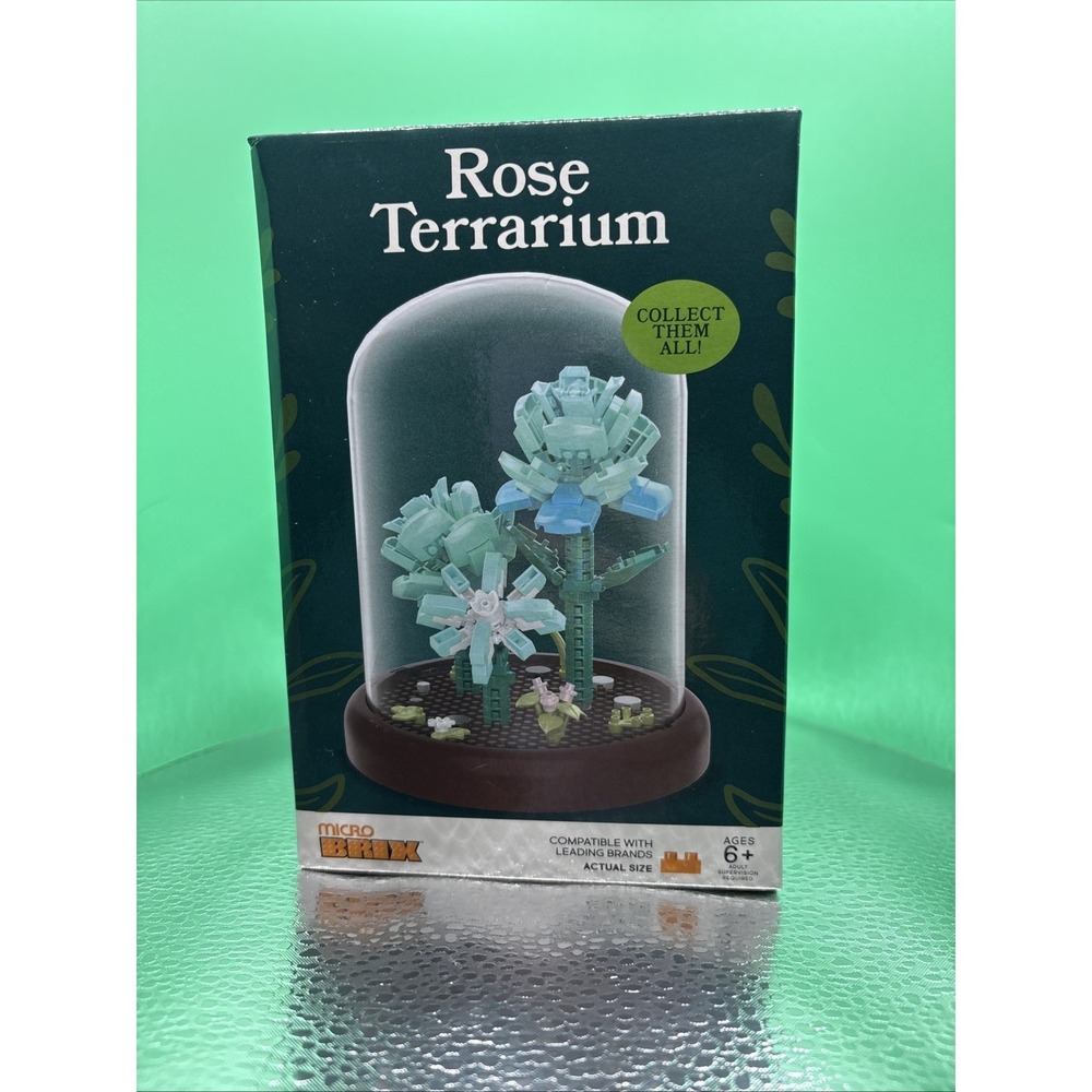 NEW Micro Brix Floral Terrarium ROSE Building Blocks Set Build Toy, 202 Pieces - Picture 3 of 6